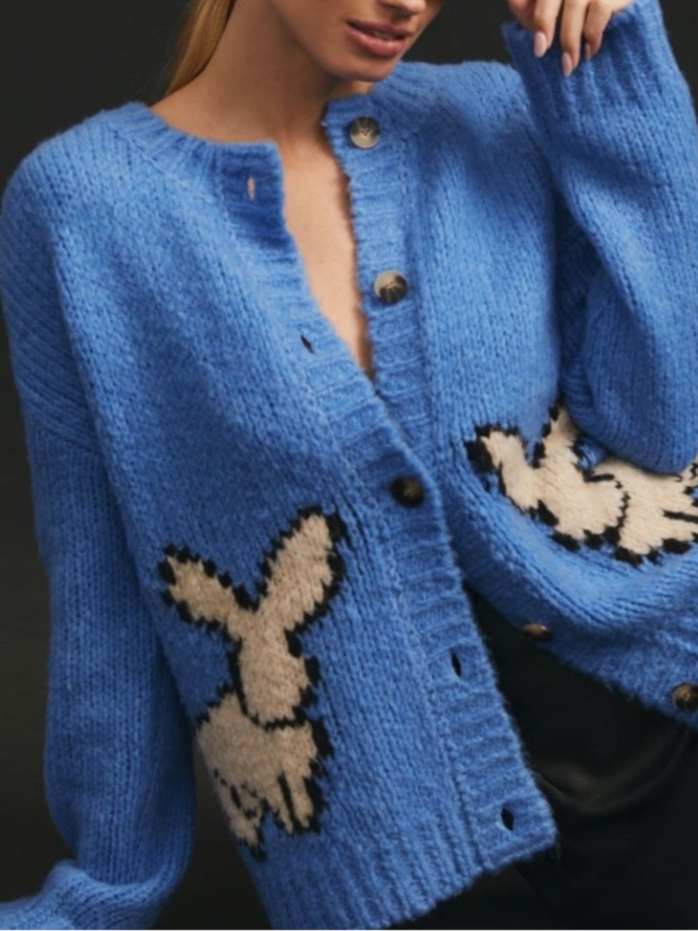 ANTHROPOLOGIE Maeve Bunny Slope Cardigan Sweater